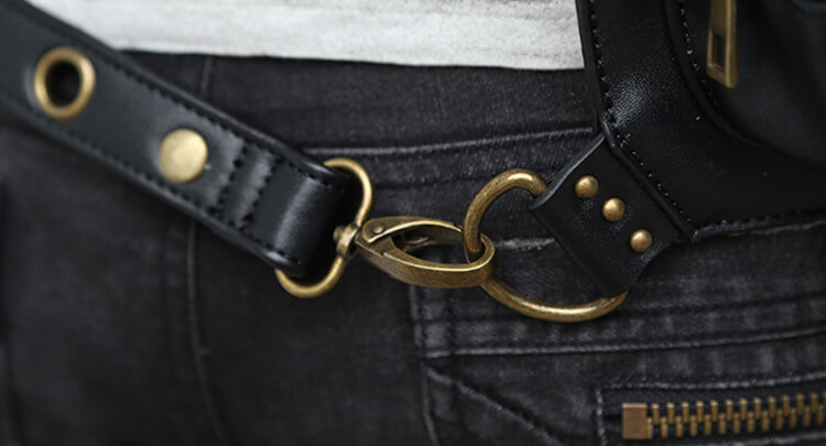 CMX GETFASIONBAGS Flap Waist Bags Unisex Cross Leather Thigh Packs detail 14