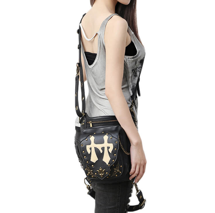 CMX GETFASIONBAGS Flap Waist Bags Unisex Cross Leather Thigh Packs detail 3