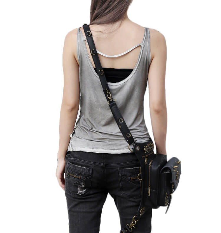 CMX GETFASIONBAGS-Gothic-Flap-Waist-Bags-Unisex-motorcycle-Leather-Thigh-Packs-Retro-detail 4