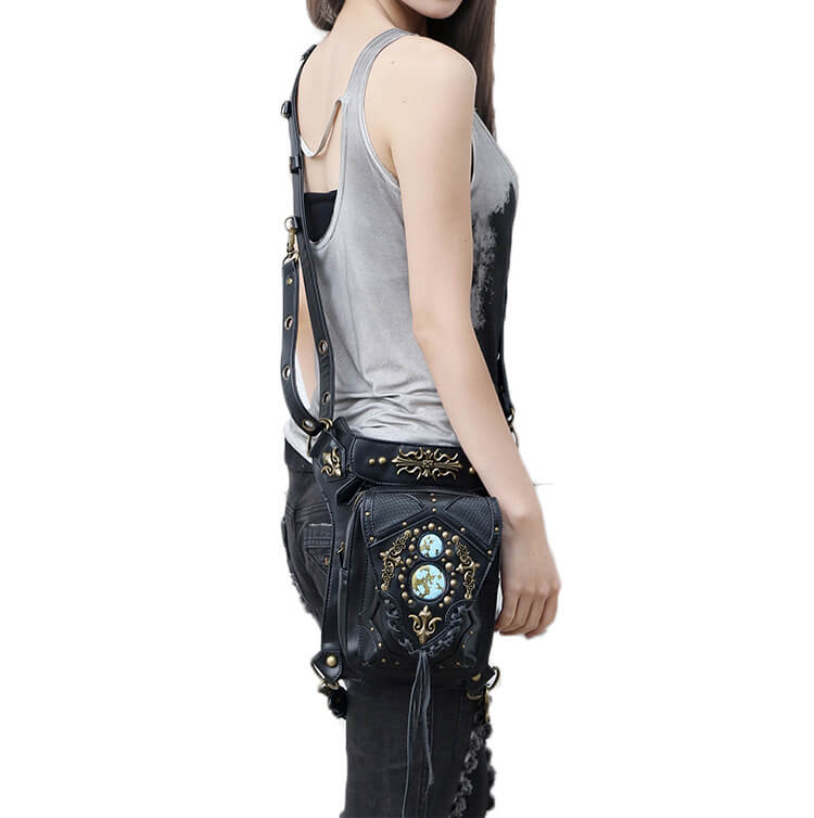 CMX GETFASIONBAGS-Gothic-Waist-Bags-Unisex-Golden-Rivet-Retro-Leather-Thigh-Packs-detail 1