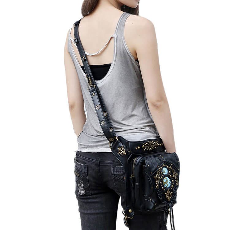 CMX GETFASIONBAGS-Gothic-Waist-Bags-Unisex-Golden-Rivet-Retro-Leather-Thigh-Packs-detail 3