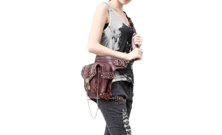 CMX GETFASIONBAGS-Steampunk-Style-Unisex-Waist-Bags-Brown-detail 1
