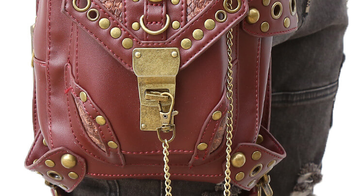 CMX GETFASIONBAGS-Steampunk-Style-Unisex-Waist-Bags-Brown-detail 11