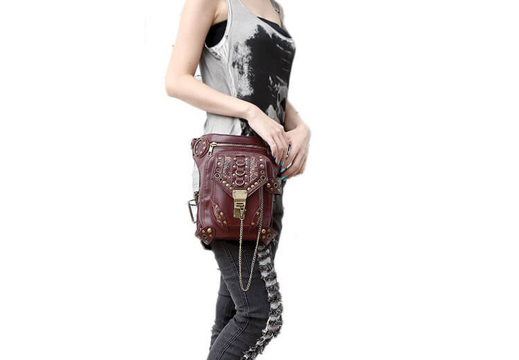 CMX GETFASIONBAGS-Steampunk-Style-Unisex-Waist-Bags-Brown-detail 6