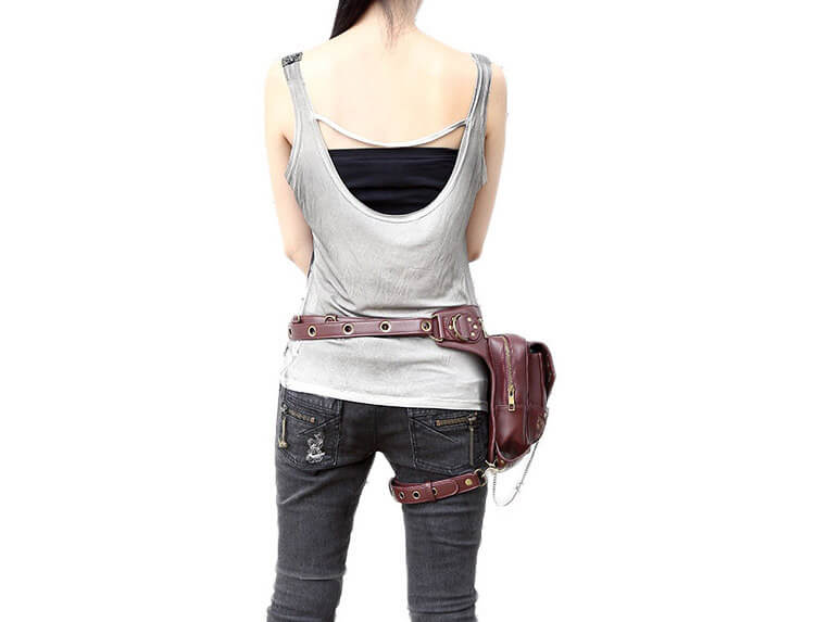 CMX GETFASIONBAGS-Steampunk-Style-Unisex-Waist-Bags-Brown-detail 7