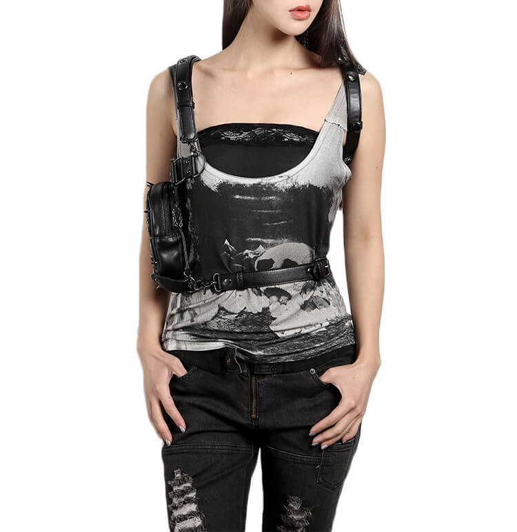 CMX GETFASIONBAGS-Steampunk-Waist-Bags-Skull-Leather-HipThigh-Packs-With-Leg-Holster-5
