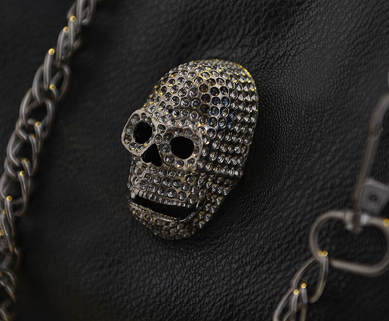 Punk rivets skull fashion shoulder bag female chain bag detail4