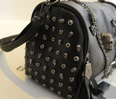 Punk rivets skull fashion shoulder bag female chain bag detail4