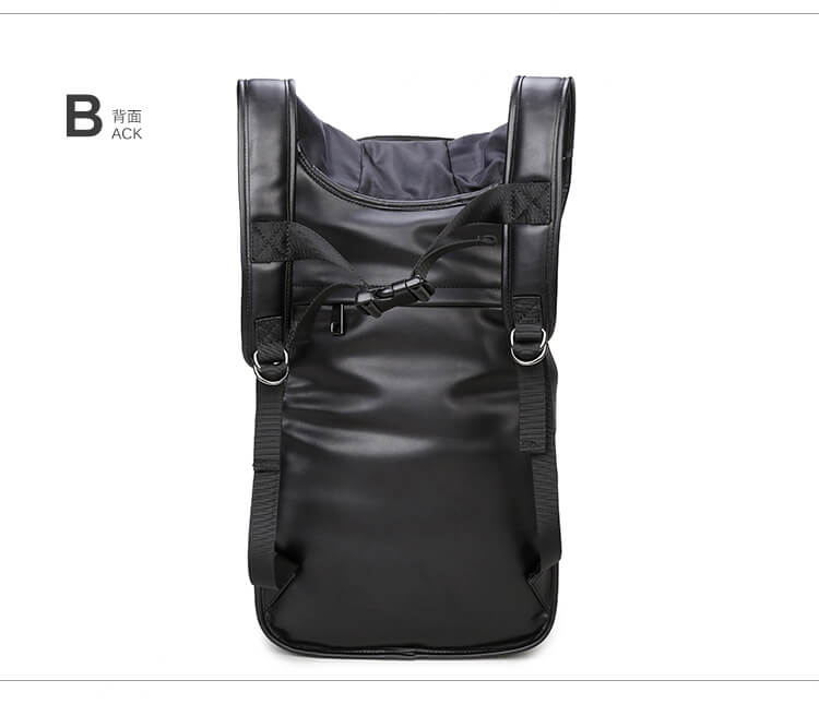 3D skull knife leather backpack rivets skull backpack with Hood cap apparel bag 3