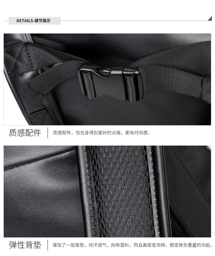 3D skull knife leather backpack rivets skull backpack with Hood cap apparel bag 4