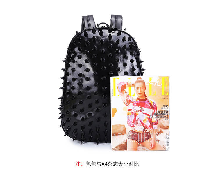 Punk 3D Animal Hedgehog Rivet Backpack Travel Backpack Computer Bag detail  3