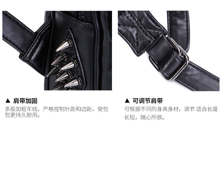 Punk 3D Animal Hedgehog Rivet Backpack Travel Backpack Computer Bag detail  6