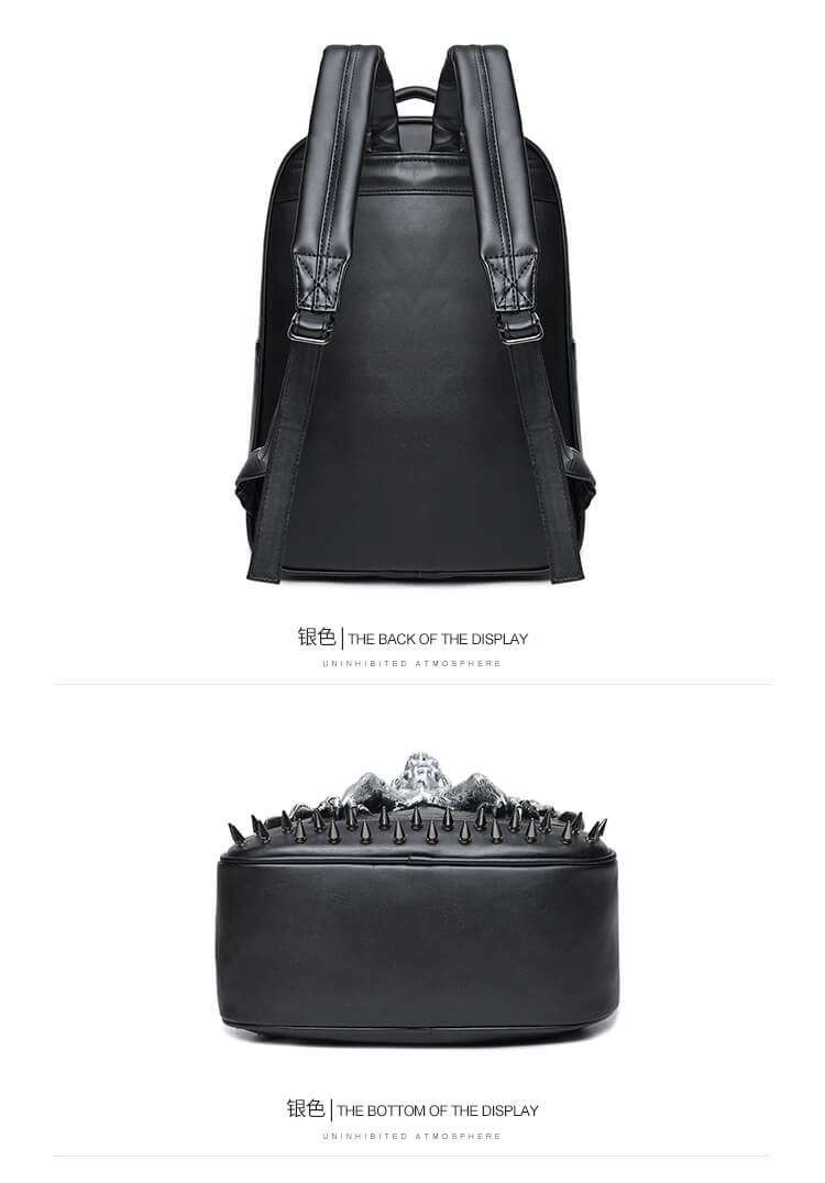 Punk vampire bat rivet waterproof computer school bagback detail 8