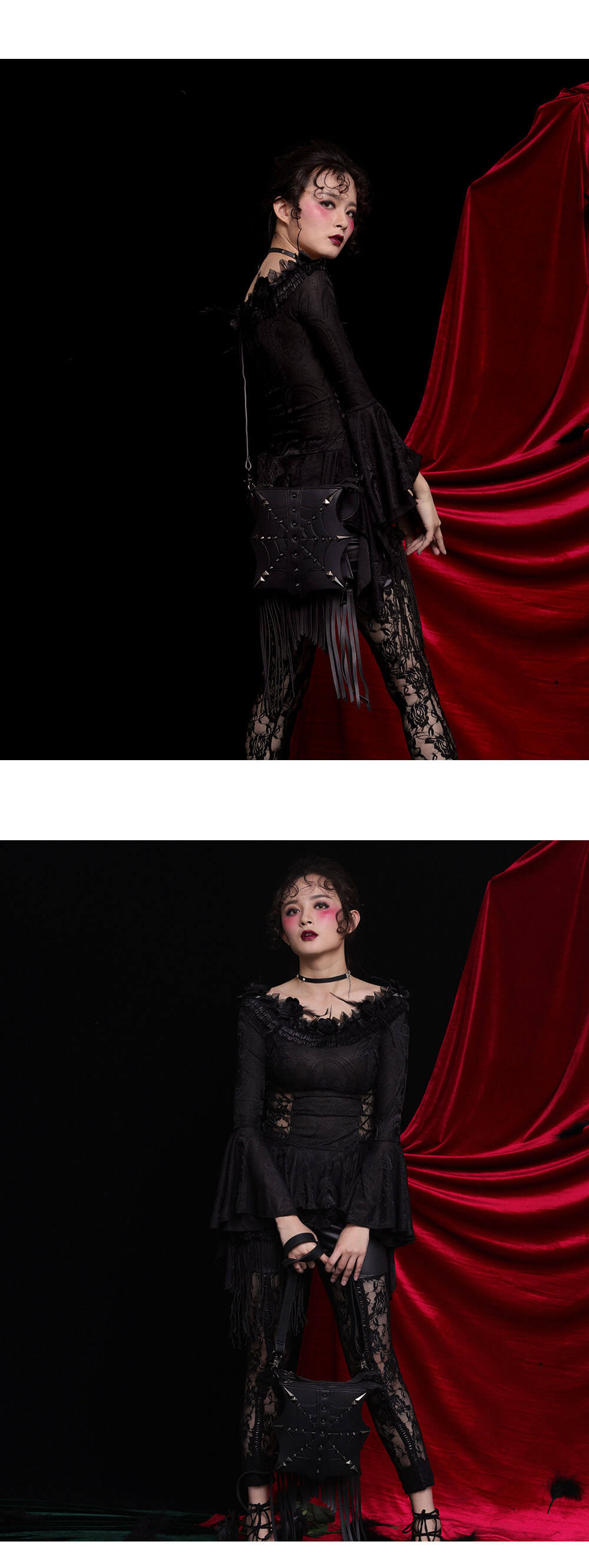 Black punk shoulder river island bag sale 4