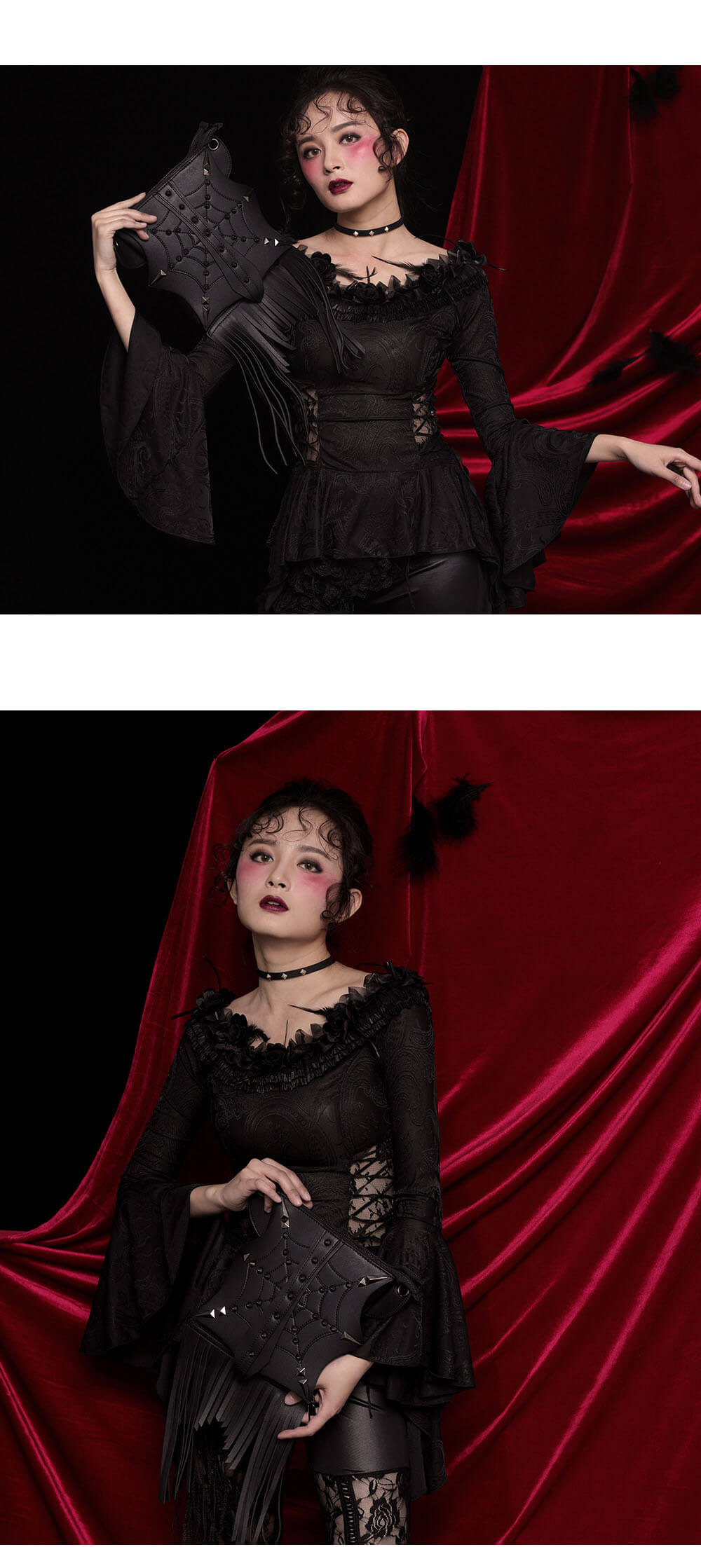 Black punk shoulder rivet for purse 3