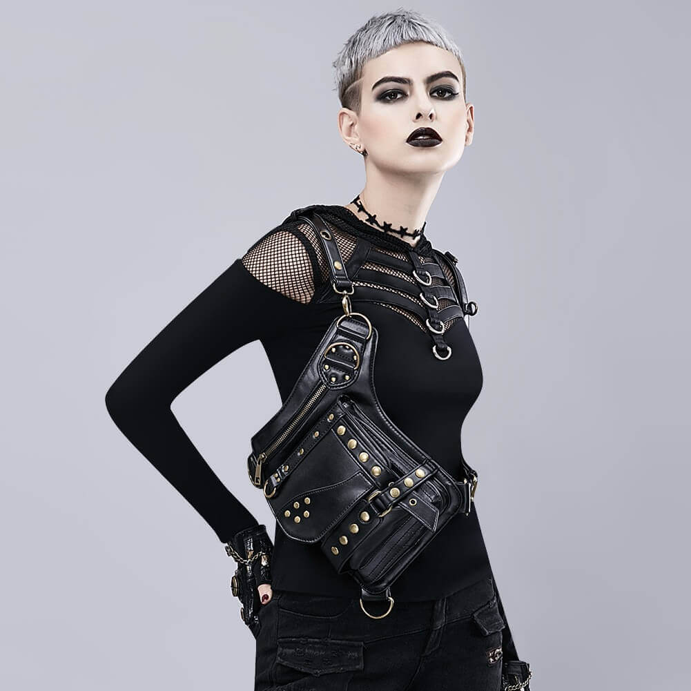 balck steampunk waist bag yoox 2