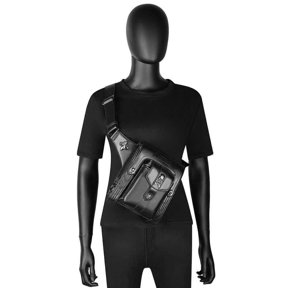 black punk waist bags skull bag harley quinn pop 5