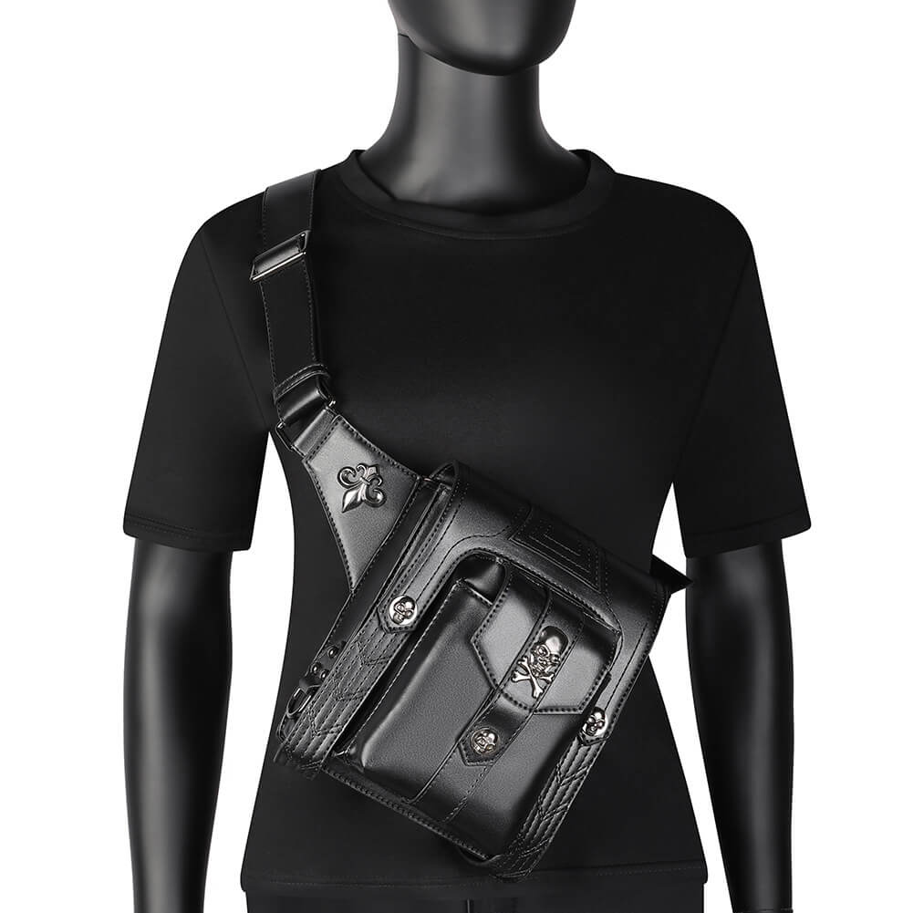 black punk waist  bags skull bags and purses 2