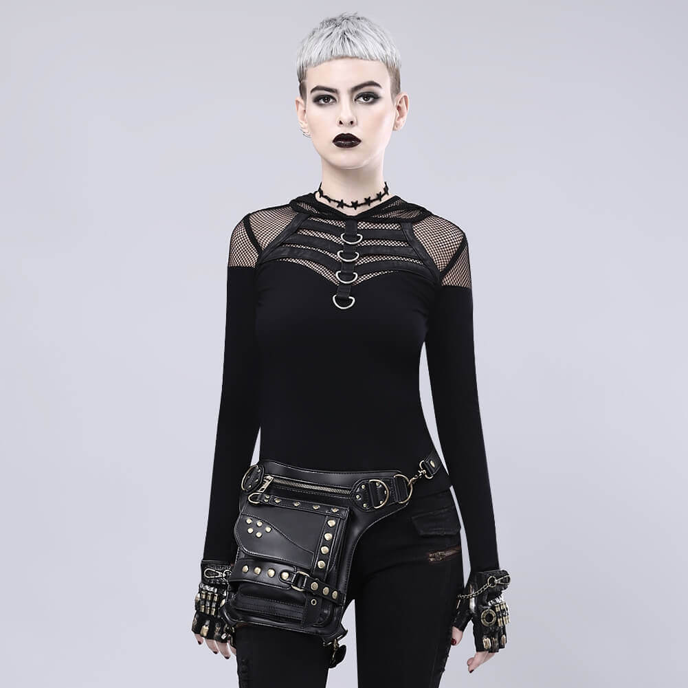 black steampunk waist bags images 1