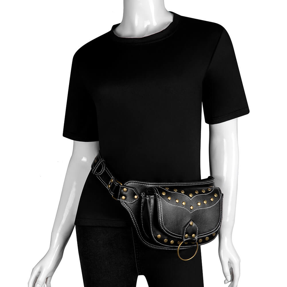 black steapunk waist bag diesel 4